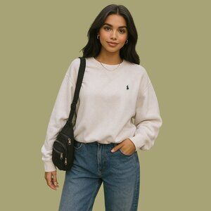 🩶 Polo Ralph Lauren Cream Crewneck Sweatshirt (Size M)
